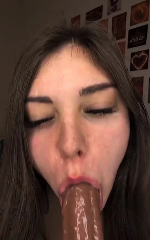Brunette Licks a Toy in a Tight Close-Up